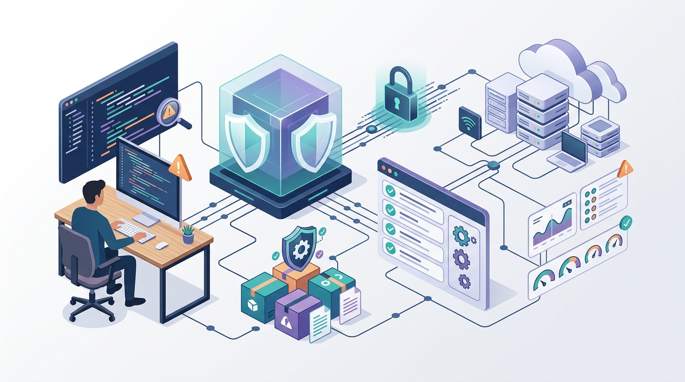 Security checks for source code, software dependencies, and configuration within the testing and delivery process