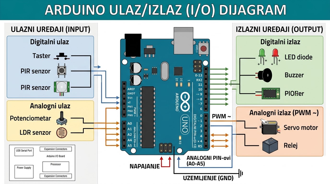 Arduino input output dijagram