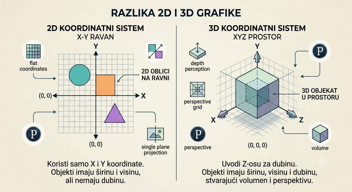 Razlika između 2D i 3D grafike