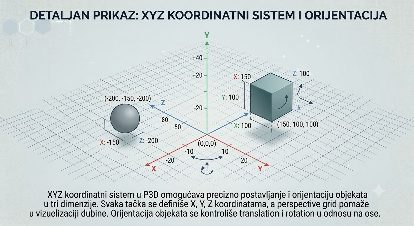 3D ose prostora
