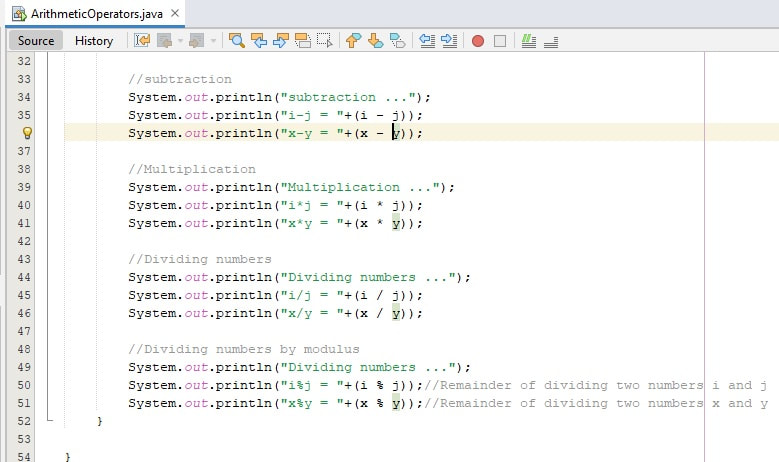 Operators in JAVA. Example 1: ArithmeticOperators part 2