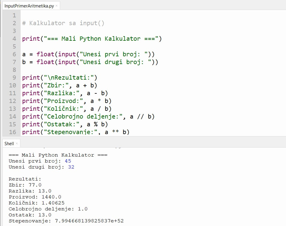  Python mini kalkulator