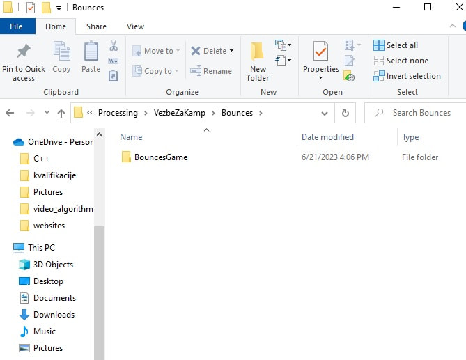 Početni folder processing projekta