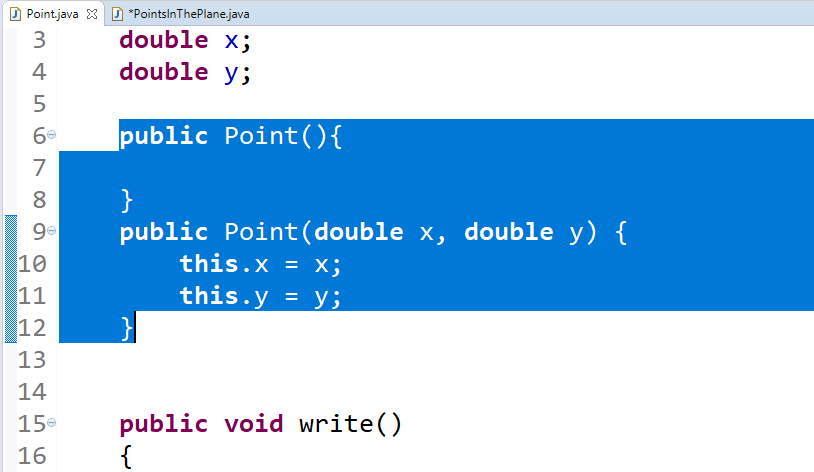 Methods in JAVA: Constructor width parameters