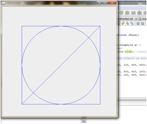 Crtanje u prozoru. Geometrijski oblici