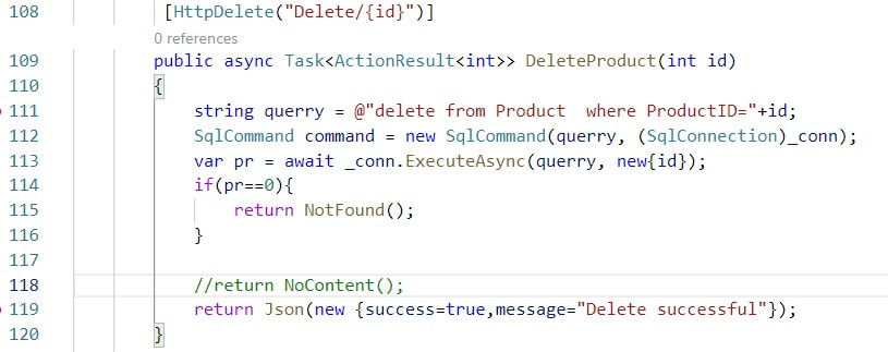 Web API server- metoda unutar kontrolera 
