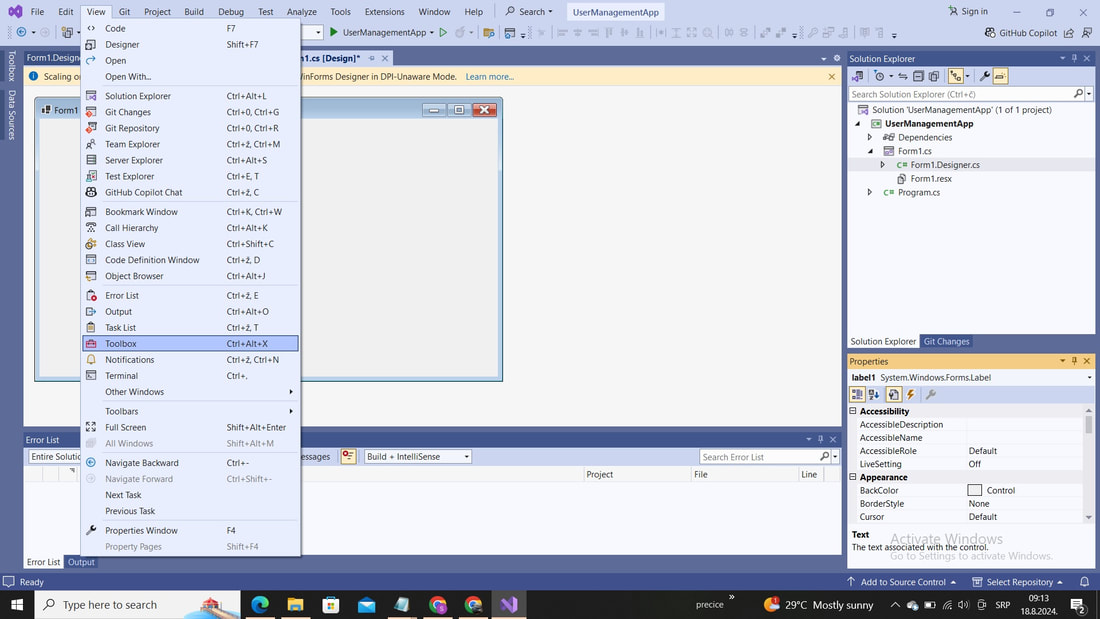 C# primer: Unos korisnika u bazu-DodavanjeToolbox-a