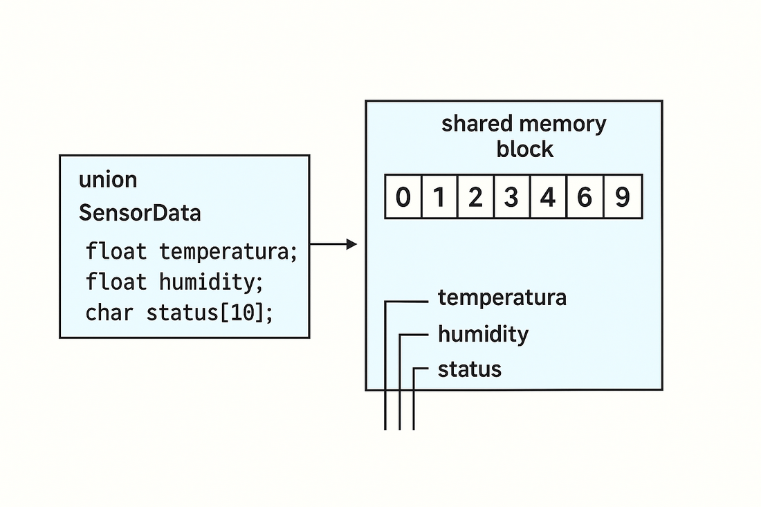 Example of using union - Data from temperature and humidity sensors