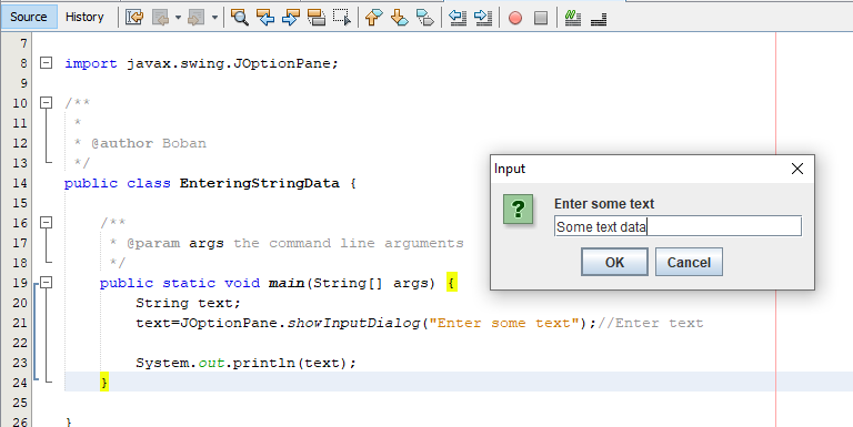  Input dialog. Input dialogue. Enter text data.