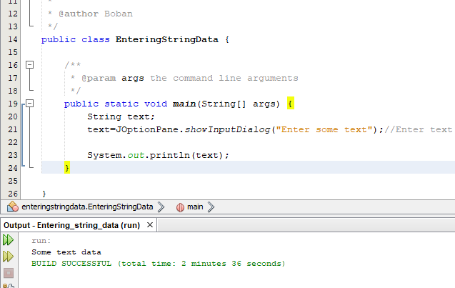  Input dialog. Text data input-output