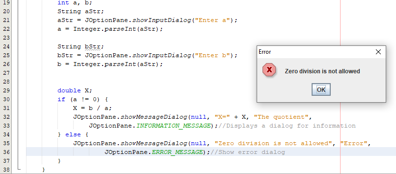 Message dialog. A dialog where errors are displayed.