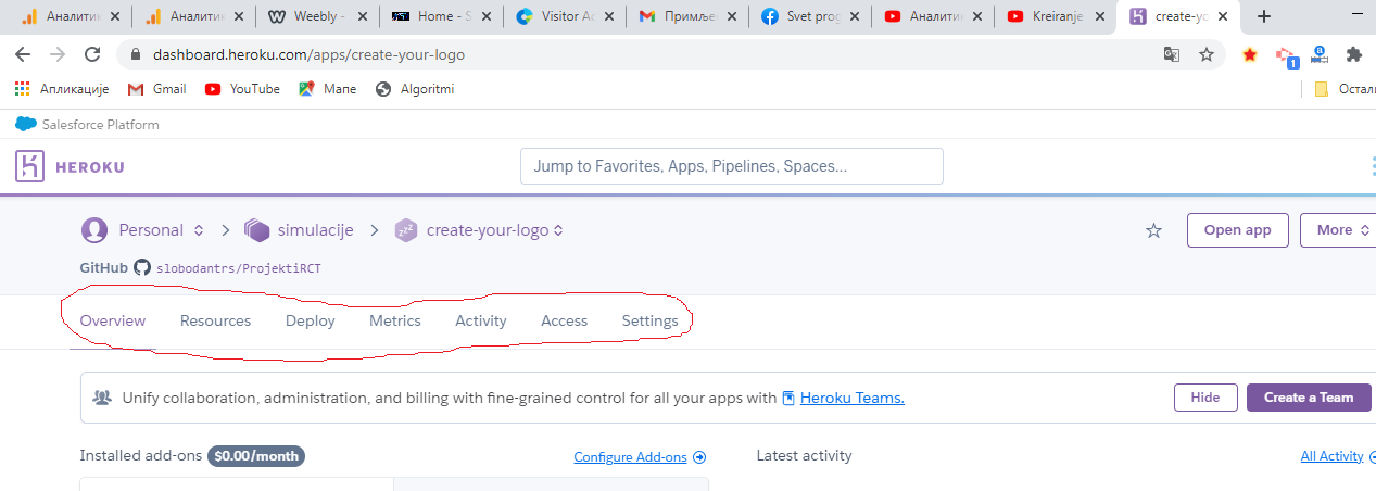 Heroku platforma-Razvoj aplikacije