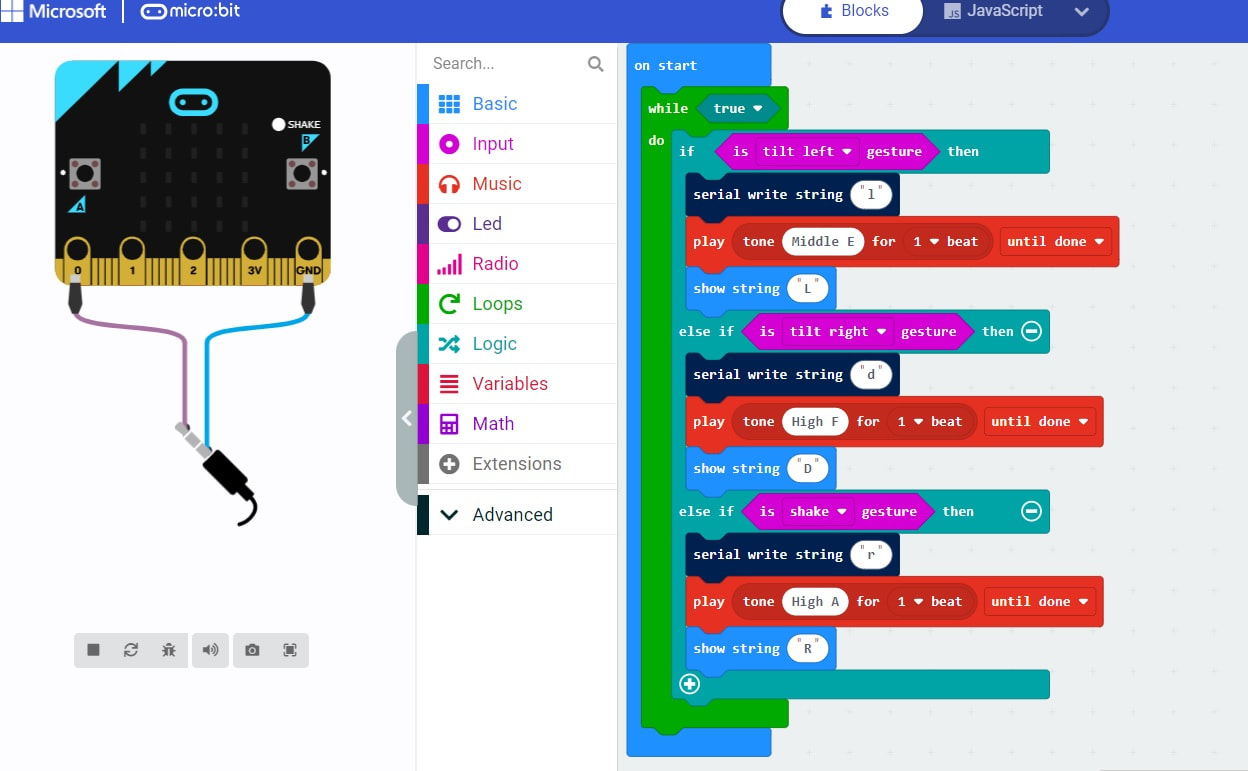 Igrica Pong-Mikrobit program u scratch-u