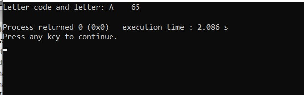 Representation of character code in the C language execution