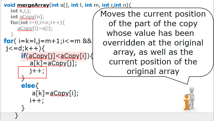 Sorting by merging. Merging smaller into larger arrays-functions-continued