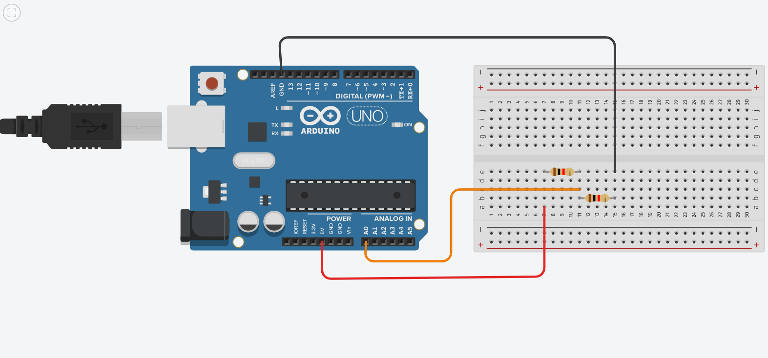Using Ohm's Law to measure an unknown resistance-Wires diagram