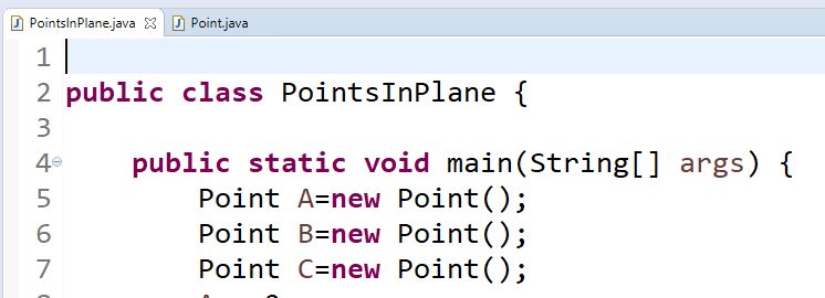 Classes and Objects: Points in the main class 2