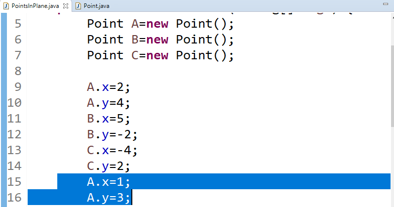 Classes and Objects: Points in the main class 5