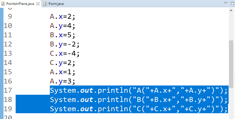 Classes and Objects: Points in the main class 6