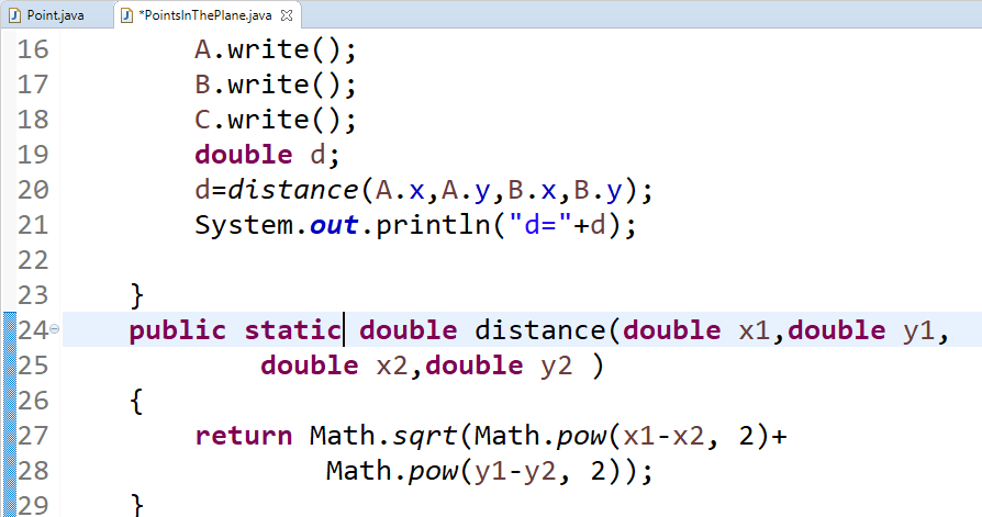 Objects and methods in JAVA. The