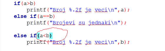 Grananje u programu, primer 