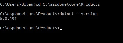 Aspdotnet core-Command Prompt. Provera instalirane verzije