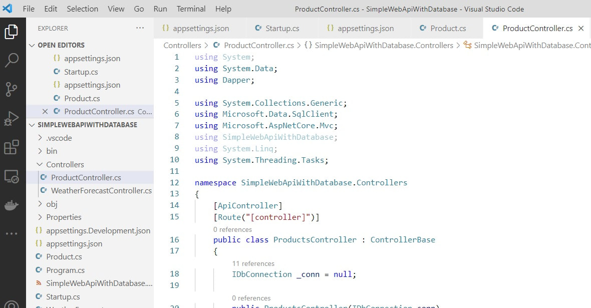 Web API server: 
