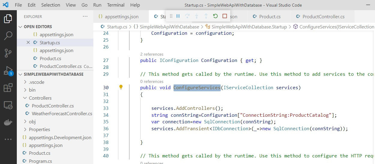  Web API server: Kontroler klasa 