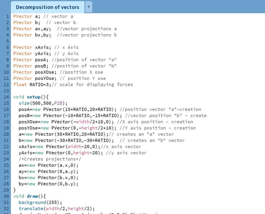  Decomposition of vectors into code-components, first part