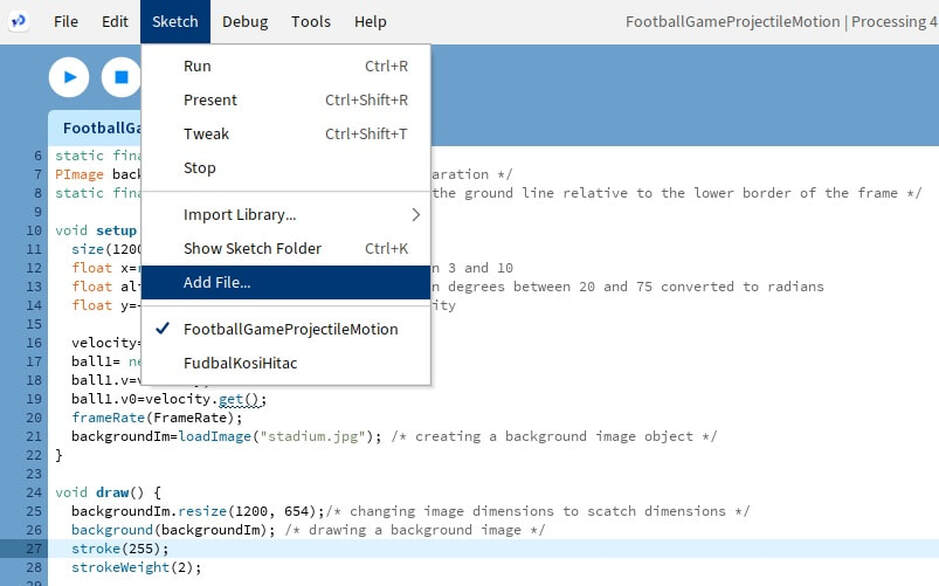 Adding images in processing
