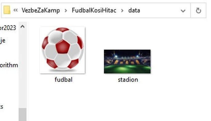 Dodavanje slika u processing-u. Data folder