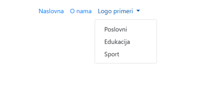 Navigacioni meni bez CSS stilova (čist HTML prikaz)