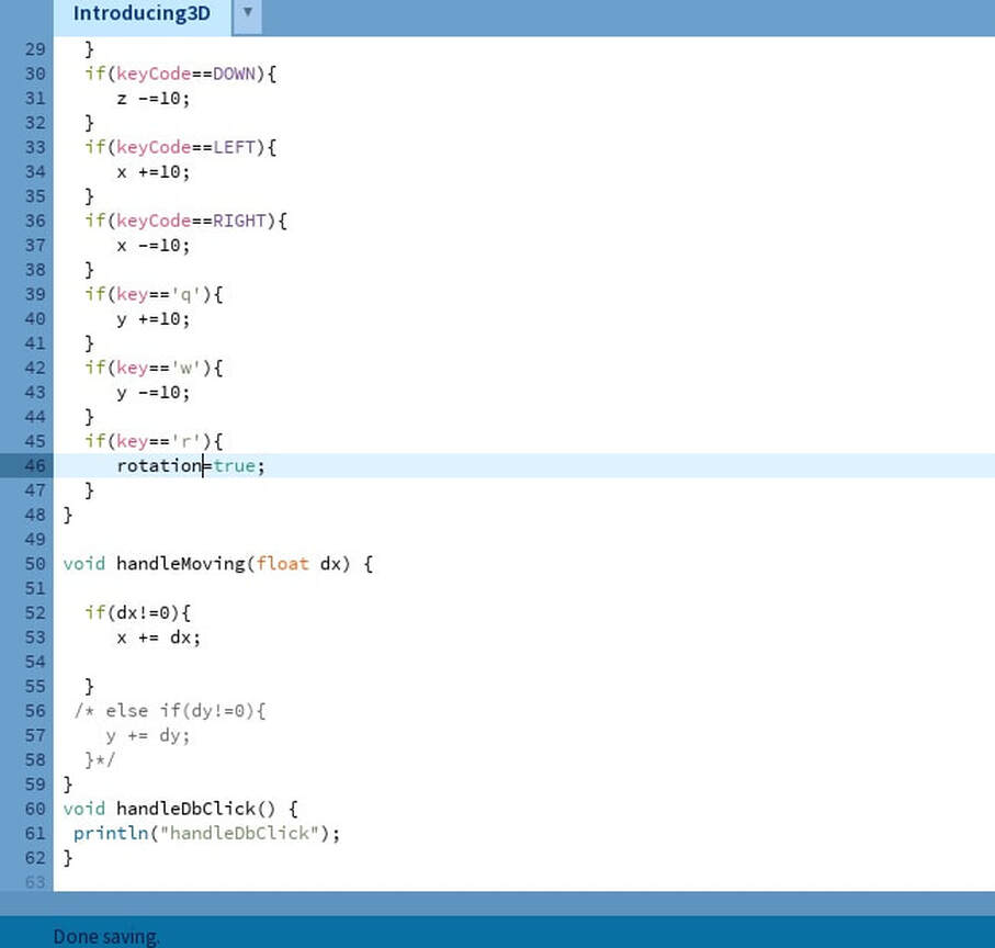 Figure 2: Introduction to 3D processing -code-Main scatch 2