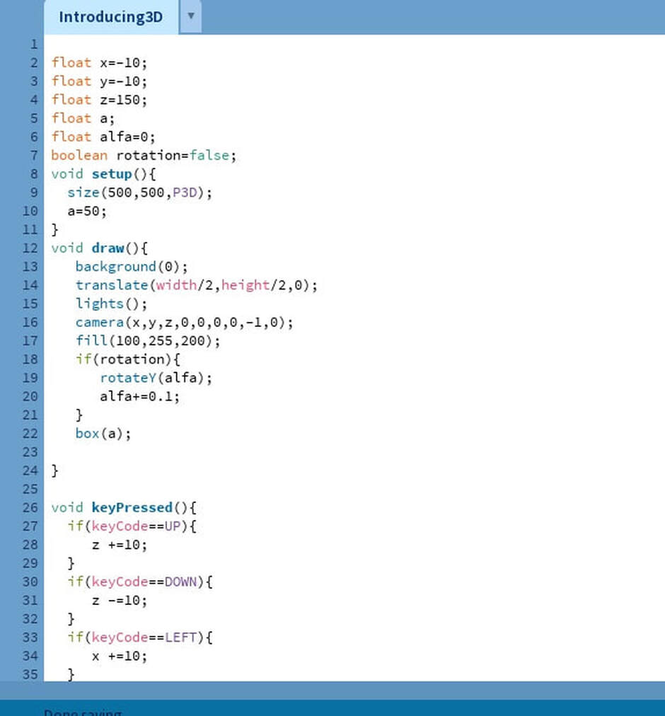 Introduction to 3D processing -code-Main scatch 1