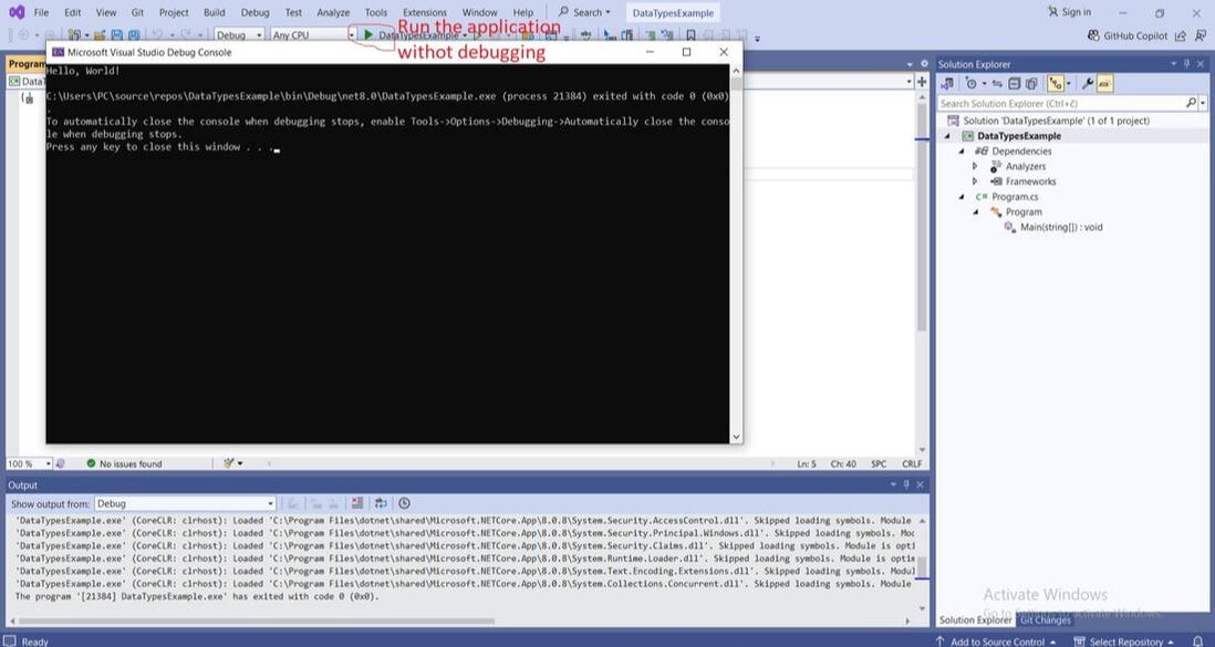 Kreiranje jednostavne   aplikacije u C# upotrebom alata  Visual Studio 2022 Community, Aplikacija 