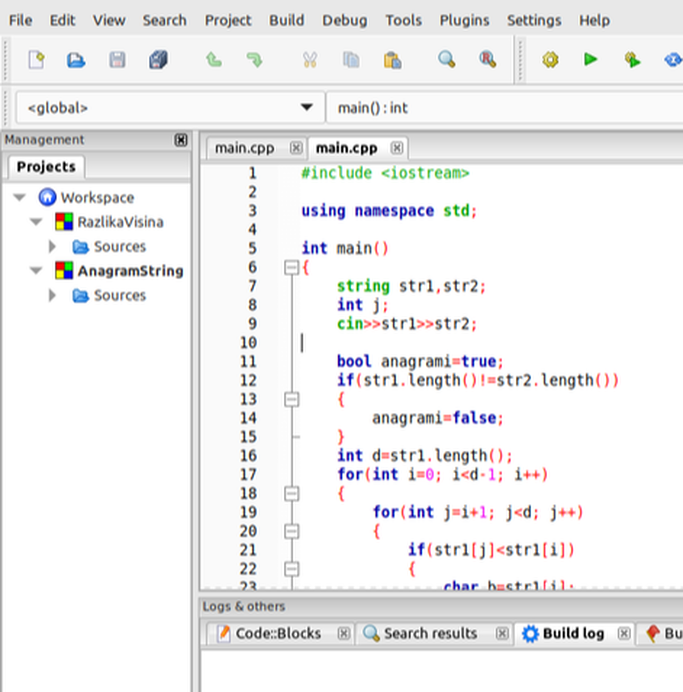 C++ programiranje: Primer koda u C++ kreiranog pomoću CodeBlock-a