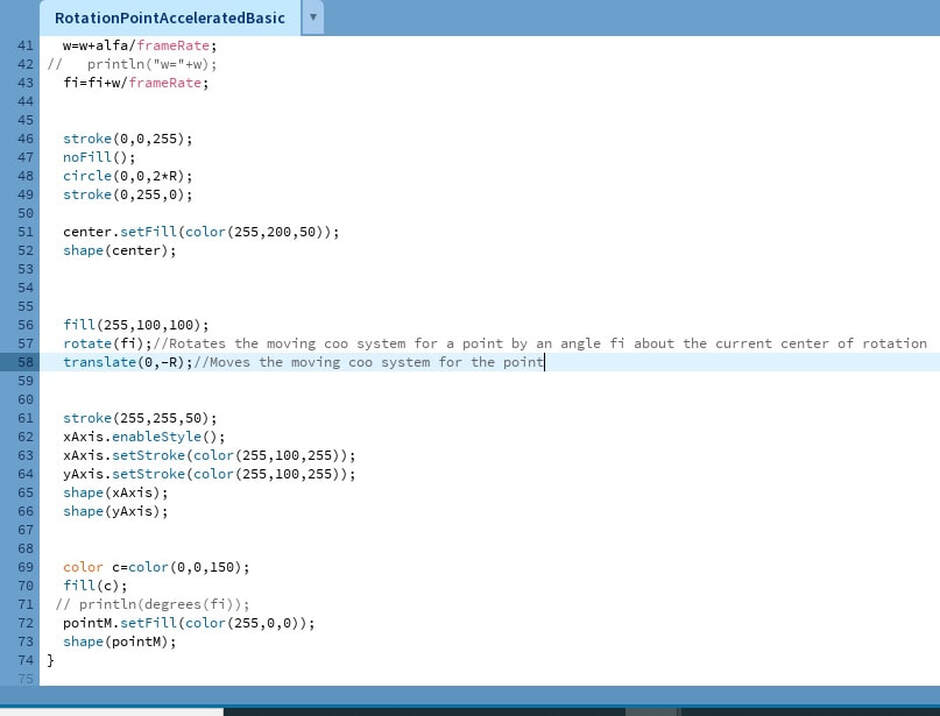 Uniformly accelerated circular motion-processing-code 3