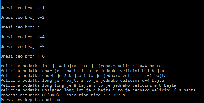 Operator sizeof
