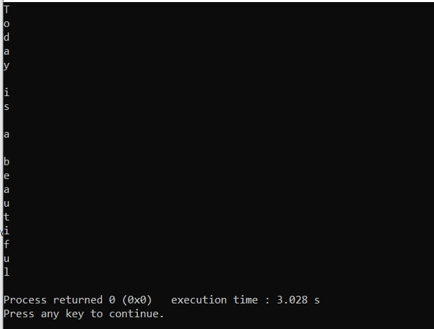 Application of pointers on the example of writing elements of an integer array. Program execution