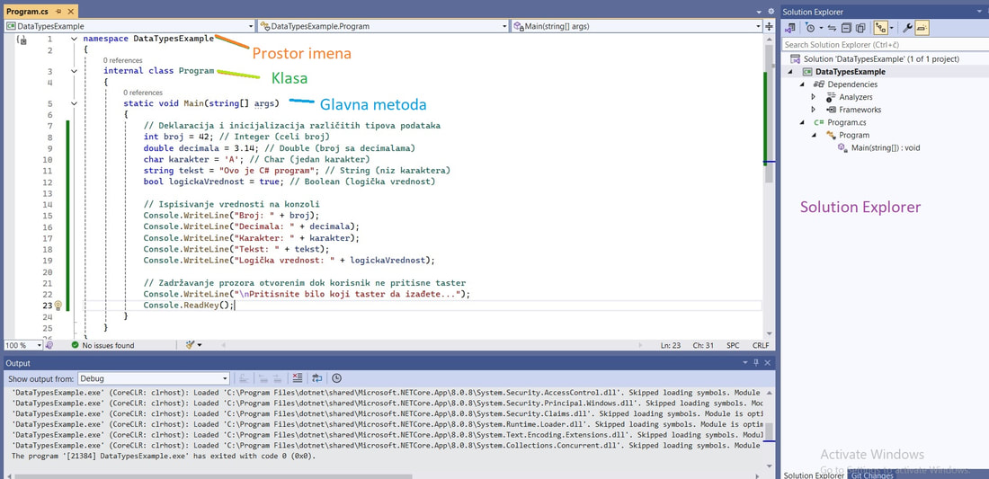 Kreiranje jednostavne   aplikacije u C# upotrebom alata  Visual Studio 2022 Community, Aplikacija 