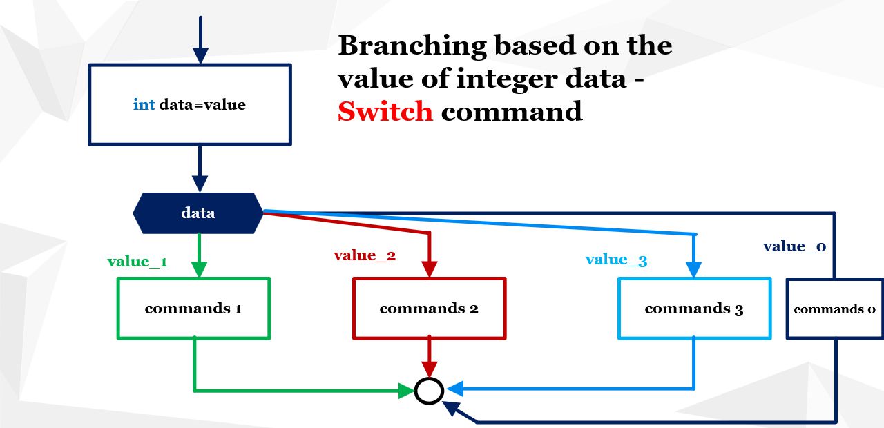 Branching in a program based on the value of an integer variable