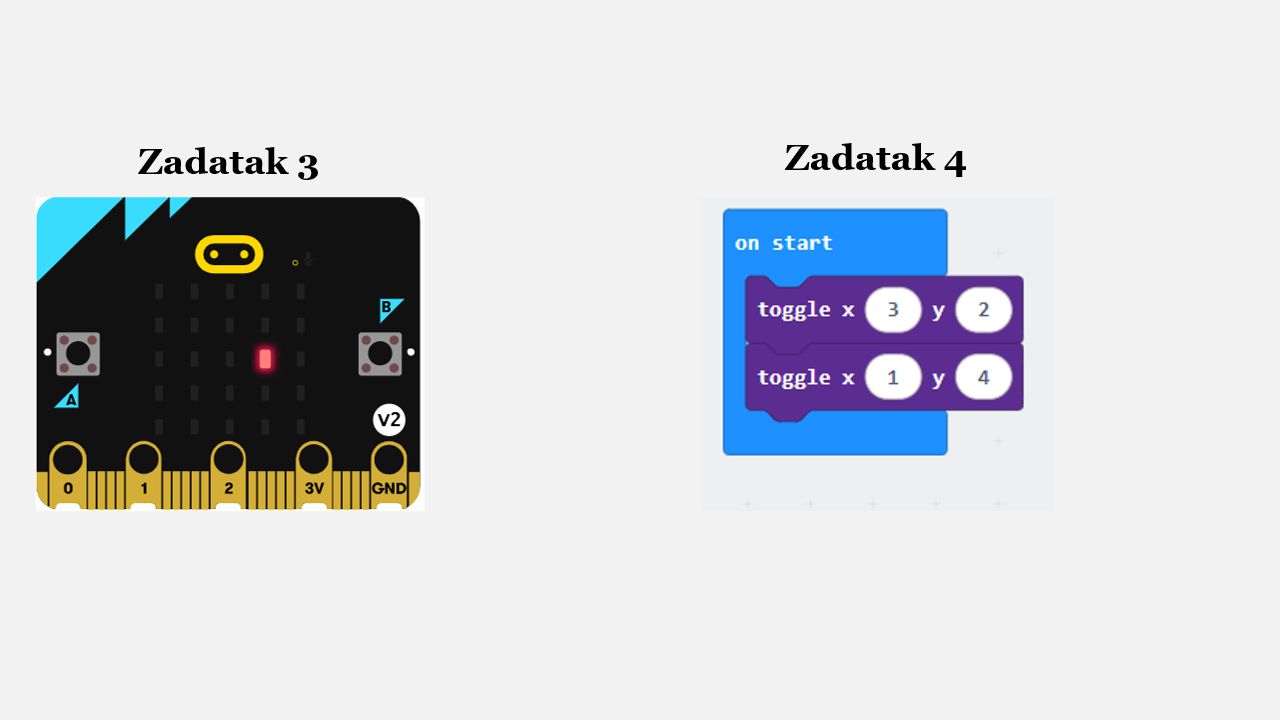 Programiranje mikrobit uređaja - Slike uz test broj 2, za pitanje 3 i 4