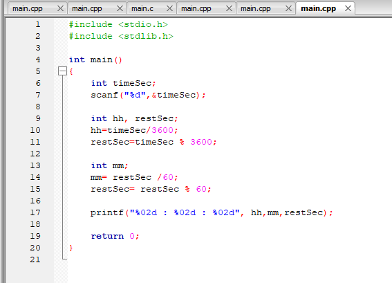 Solution of the formatted time task