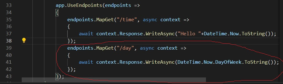  Web servisi u asp.net core- Prikaz dana u nedelji